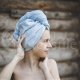 Cotton hair towel Light blue